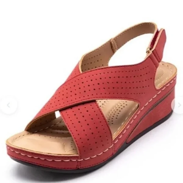 Openwork wedge sandals