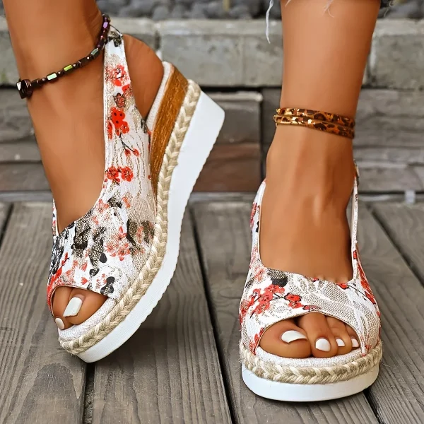 Women's Peep Toe Wedge Heel Sandals