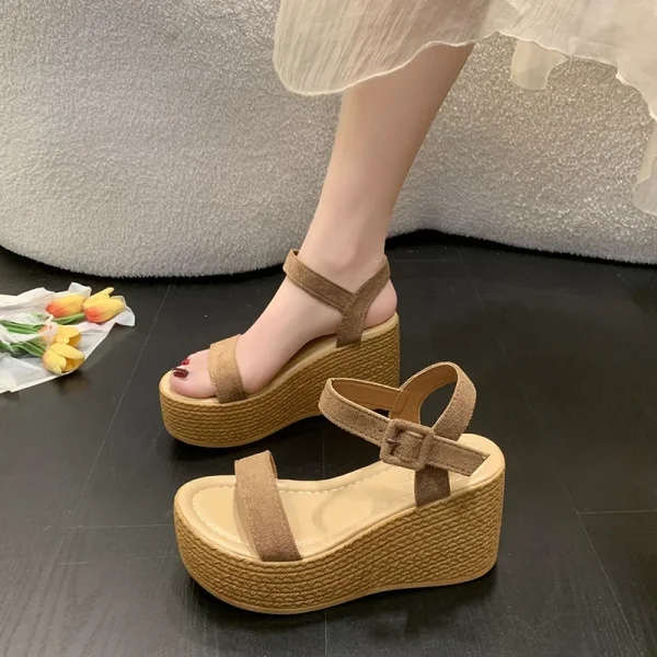 Women's Suede Platform Wedge Sandals