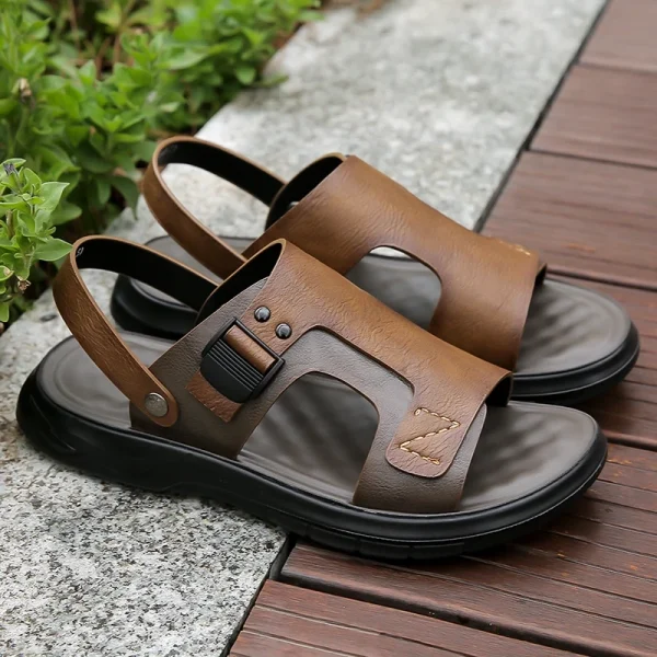 Breathable Leather Beach Flip-Flops