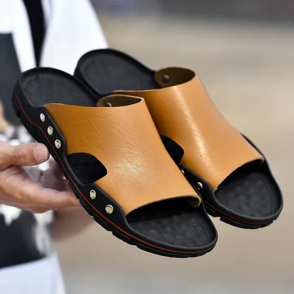 Casual Faux Leather Slippers