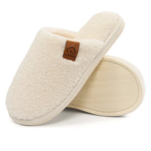 Winter Fuzzy Memory Foam House Slides