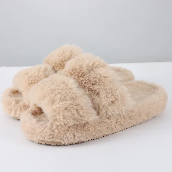 Women's Open Toe Plush House Slippers