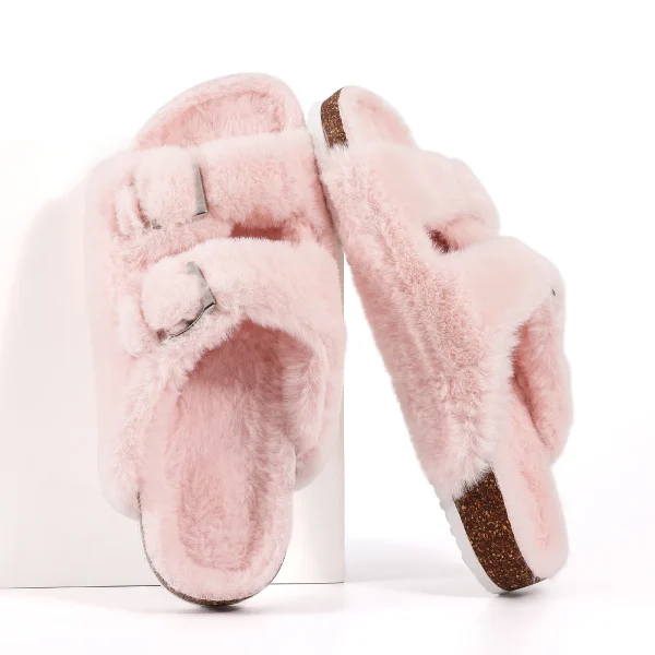 Fuzzy Cork House Slippers
